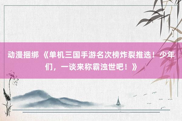动漫捆绑 《单机三国手游名次榜炸裂推选！少年们，一谈来称霸浊世吧！》