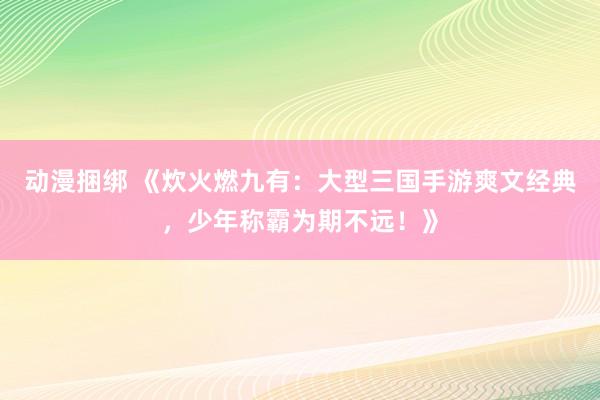 动漫捆绑 《炊火燃九有：大型三国手游爽文经典，少年称霸为期不远！》