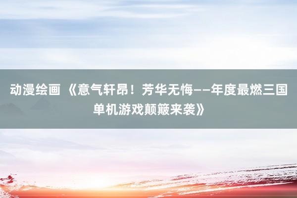 动漫绘画 《意气轩昂！芳华无悔——年度最燃三国单机游戏颠簸来袭》