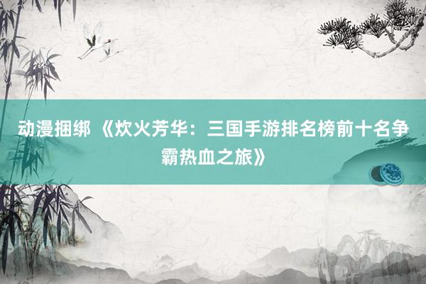 动漫捆绑 《炊火芳华：三国手游排名榜前十名争霸热血之旅》